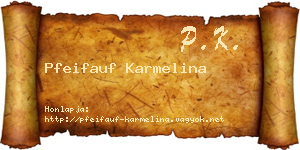 Pfeifauf Karmelina névjegykártya
